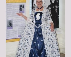 DAR member in Colonial period dress