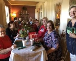 Members getting together to share tea and talk